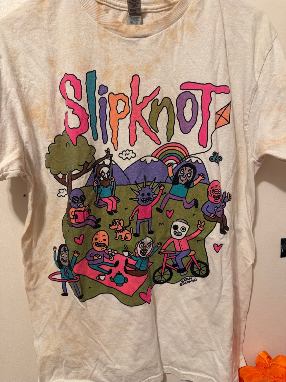 Slipknot Graphic Tee - Cream with Multi-Color Print